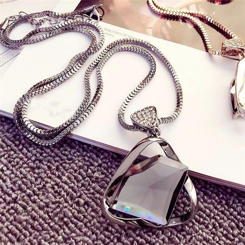 Geometry Pendant Necklace Sweater Long Chain Necklace Jewelry