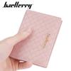Baellerry Women's Korean Style Short Purse Pu Leather Woven Texture Wallet Snap Button Billfold Multiple Card Slots Notecase Slim Card Holder