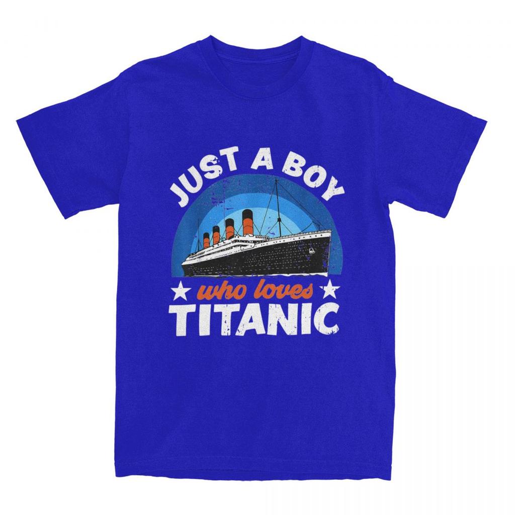 For Boys Who Just Love The RMS Titanic T-Shirt Men Women Funny Humor 100% Cotton Tee Shirt Round Collar Short Sleeve Summer Tops