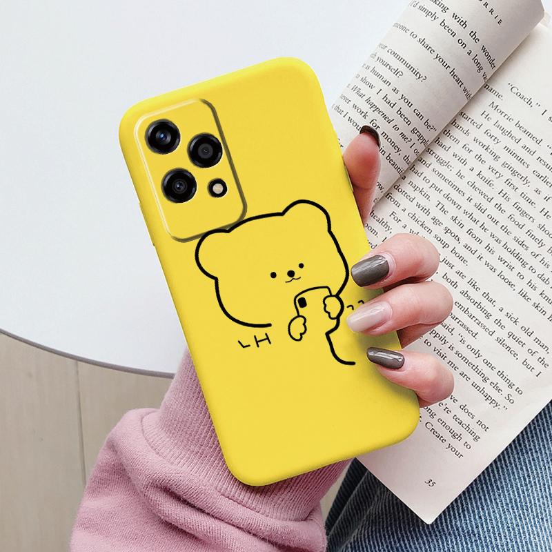 Beautiful Flowers For Honor 200 Lite Case Cute Heart Leopard Print Cover Soft Silicone Matte Protective Women Gilrs Back Fundas
