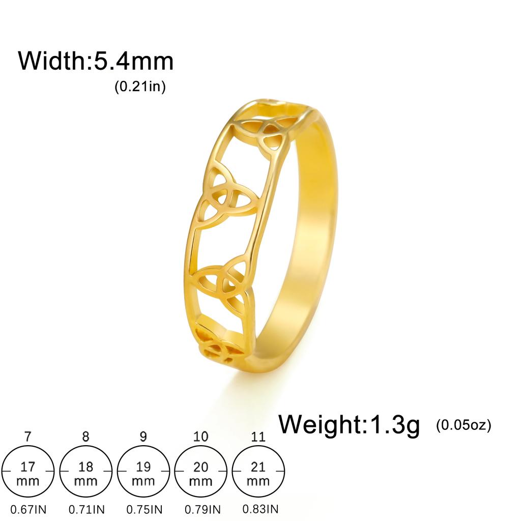 Trinity Triquetra Celtics Knot Rings Stainless Steel Gold Finger Ring Talisman Amulet Jewelry Gift for Women