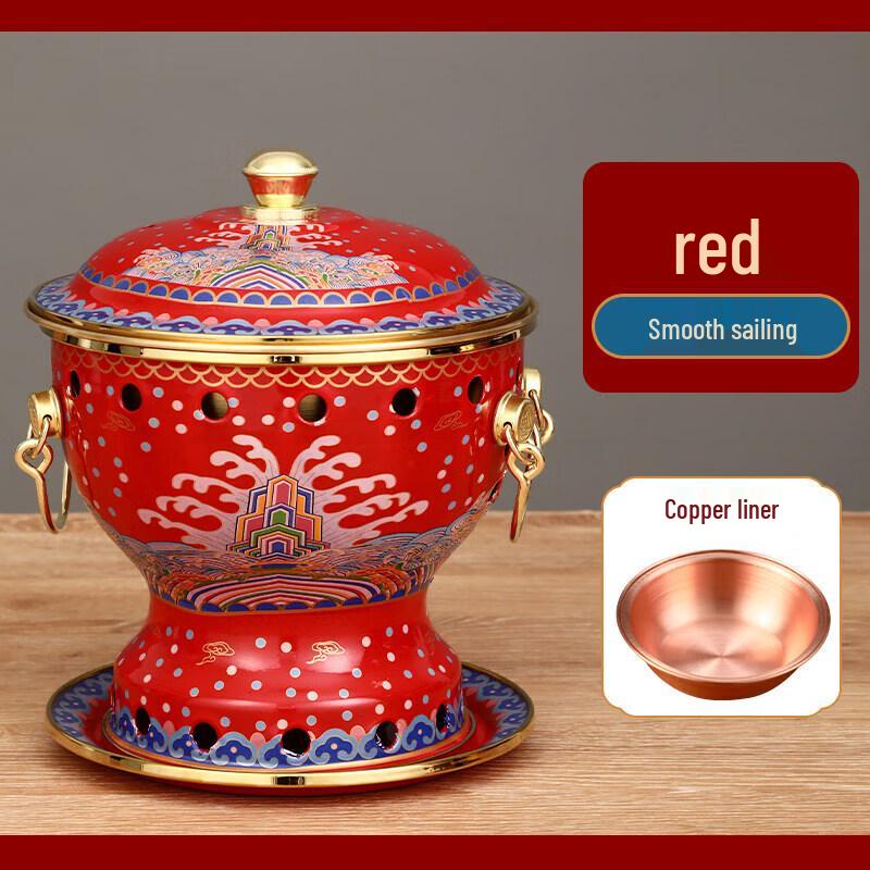 Qiwei Pure Copper Enamel Personal Mini Hot Pot