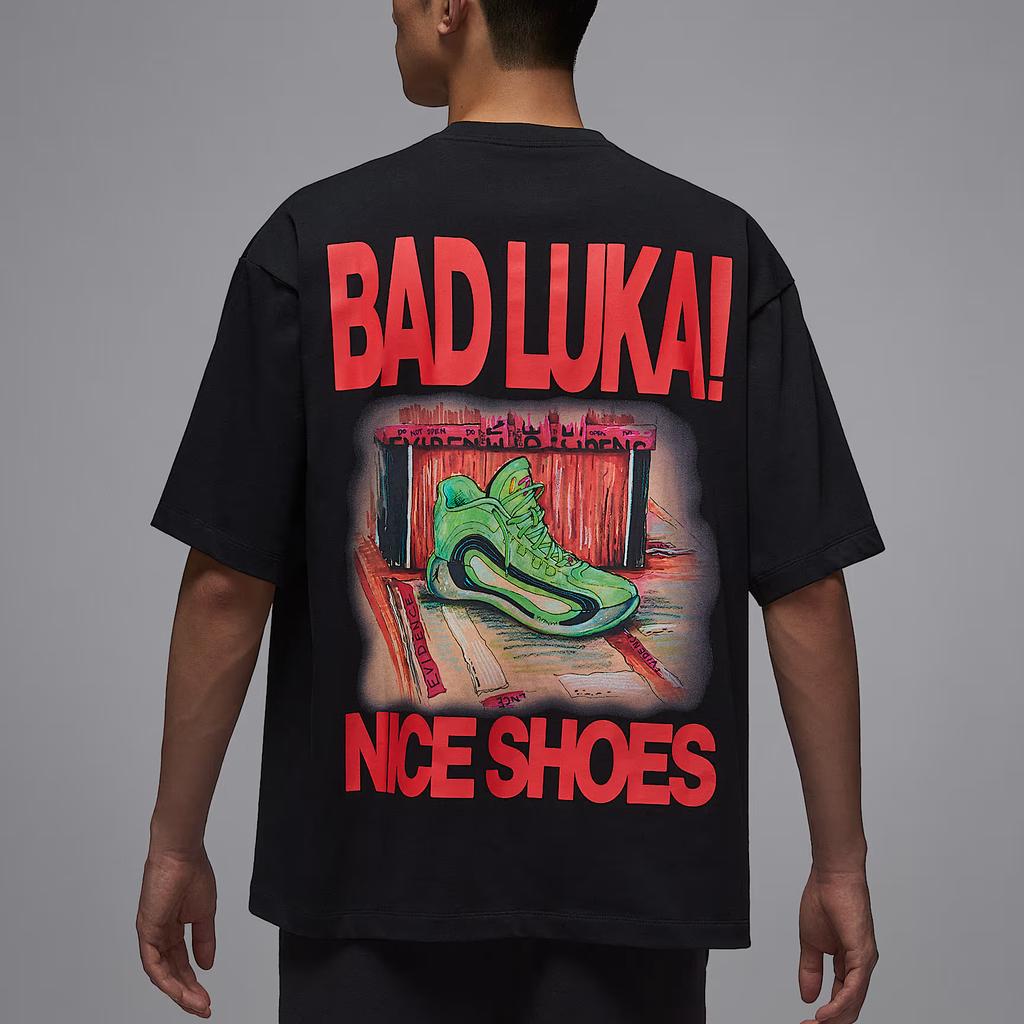 Jordan Luka Doncic Oversize Cotton Fashion Versatile Sports Short Sleeve T-Shirt Men Tops Black IR0487010