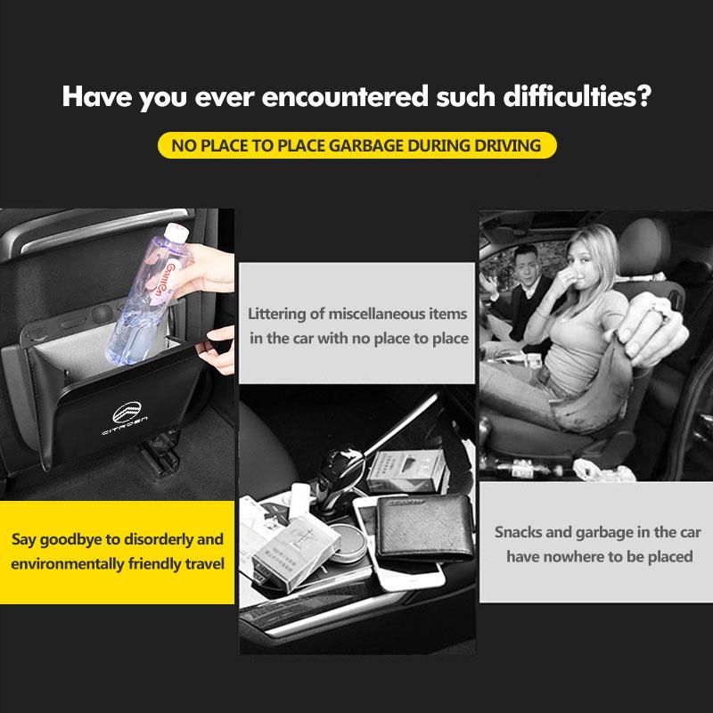 Car Trash Can Hanging Rubbish Container Waste Bin Organizer For Citroen C4 C3 C5 C1 C2 C6 VTS C4L DS3 DS4 DS5 Grand Berlingo WQ7