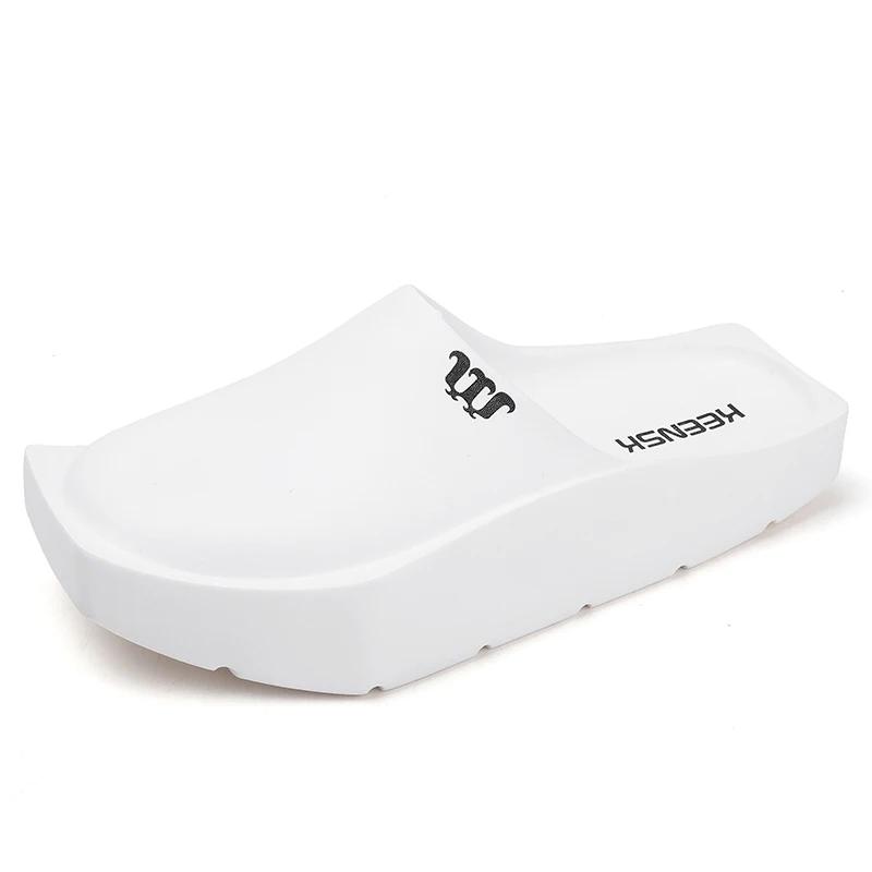 Summer Men's Thick Platform Slides Bathroom Non-Slip Sandals Casual Flip Flops Designer Shoes for Men   summer men sandals