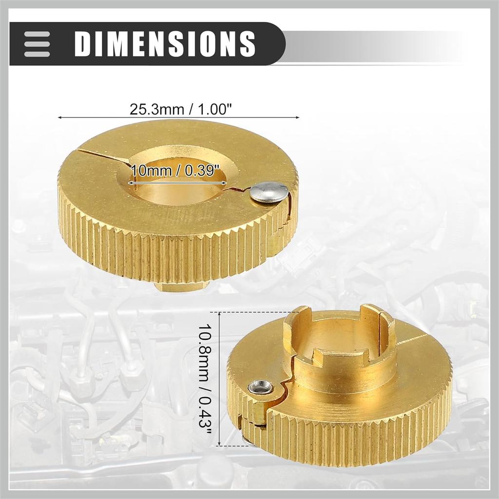 Universal 3/8 Oil Fuel Line Disconnect Tool, Transmissions Radiators Oil Cooler Lines Disconnect Tool, 3/8 Inch, Aluminium, 22930, Gold Tone