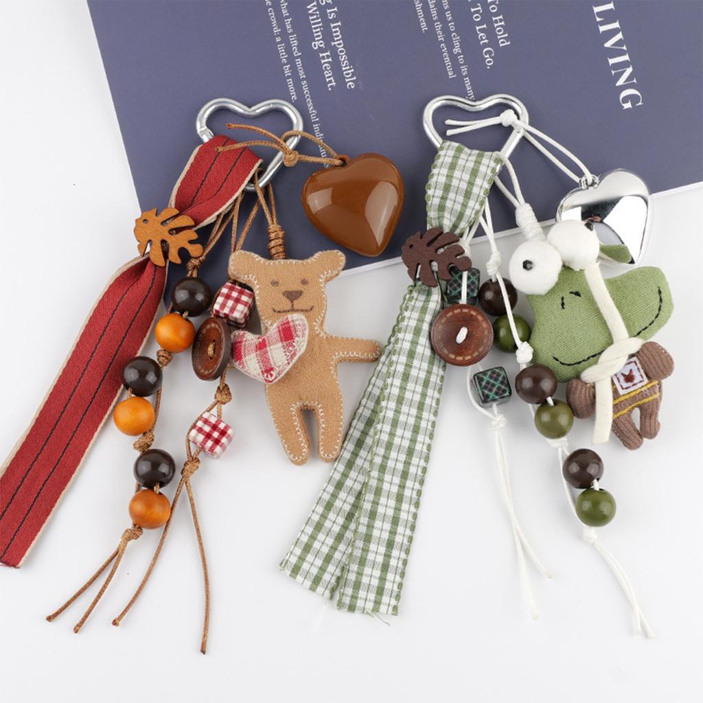 Fabric Bear Key Pendant Practical Bag Charm Multifuntional Key Accessory for Gifting on Holidays and Special Occasions