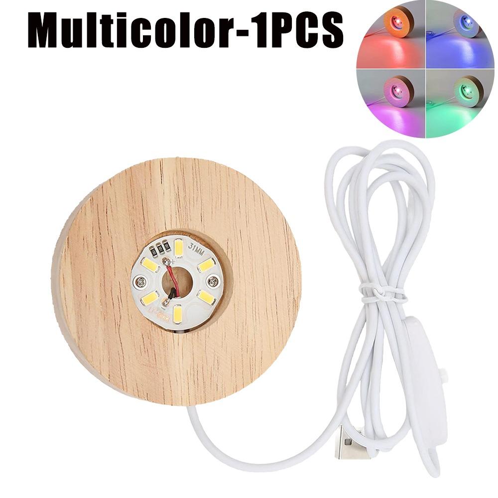 

Wood Desktop Decorative Lights Light Base Night Light Wooden Led Usb Display Light Display Stand Lamp Holder Lamp Art Ornament 65X12mm