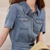 Bailuyu Tencel Blend Denim Faux Two-Piece Dress