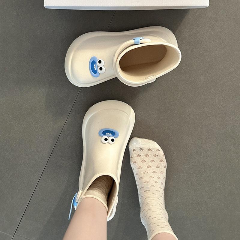 2025 summer cute cartoon Mengmeng big-eyed rain shoes girls fashion wear soft thick-soled casual non-slip rain boots