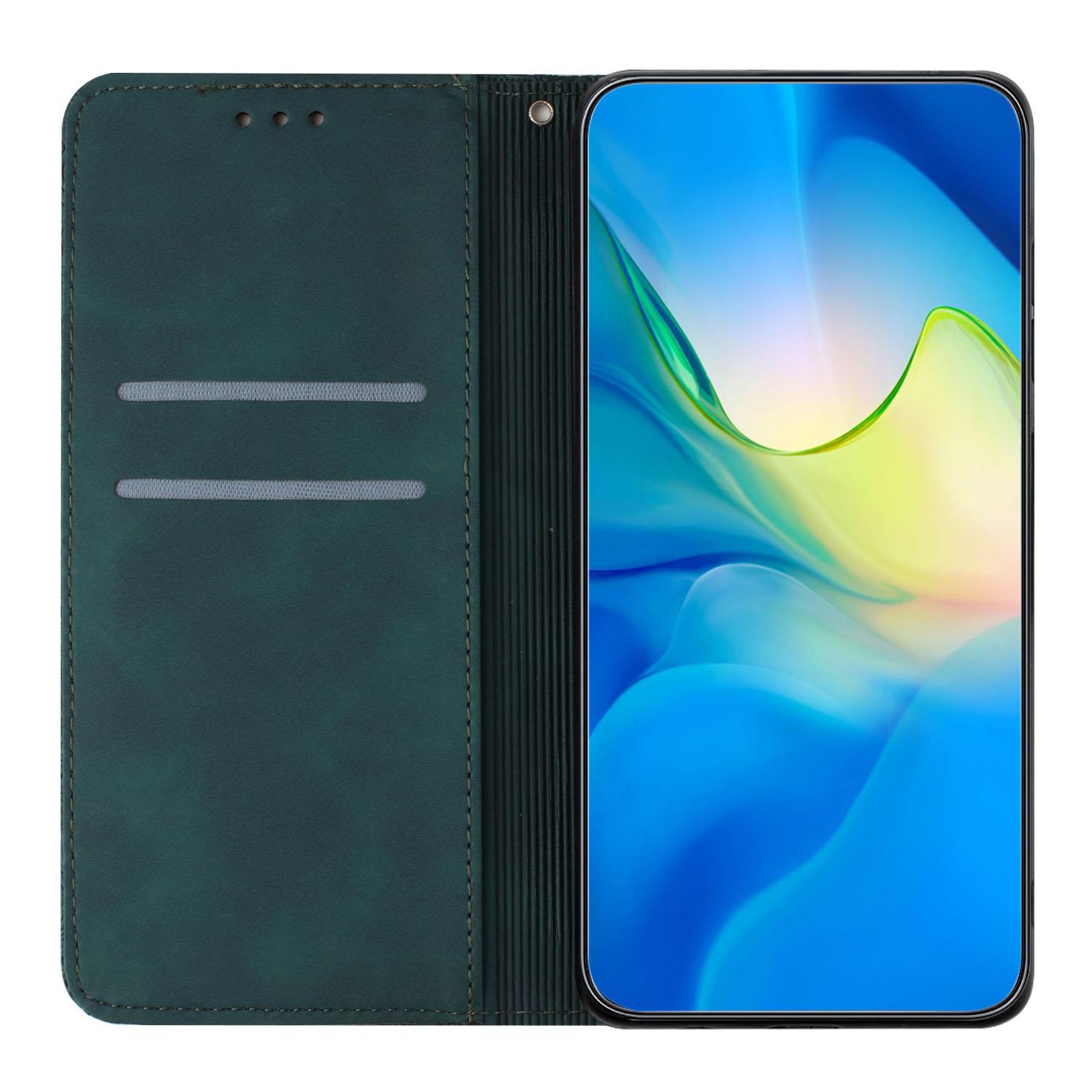 

For Samsung Galaxy S25/S24 Leather Case Wallet Stand Imprinted Phone Cover Blue