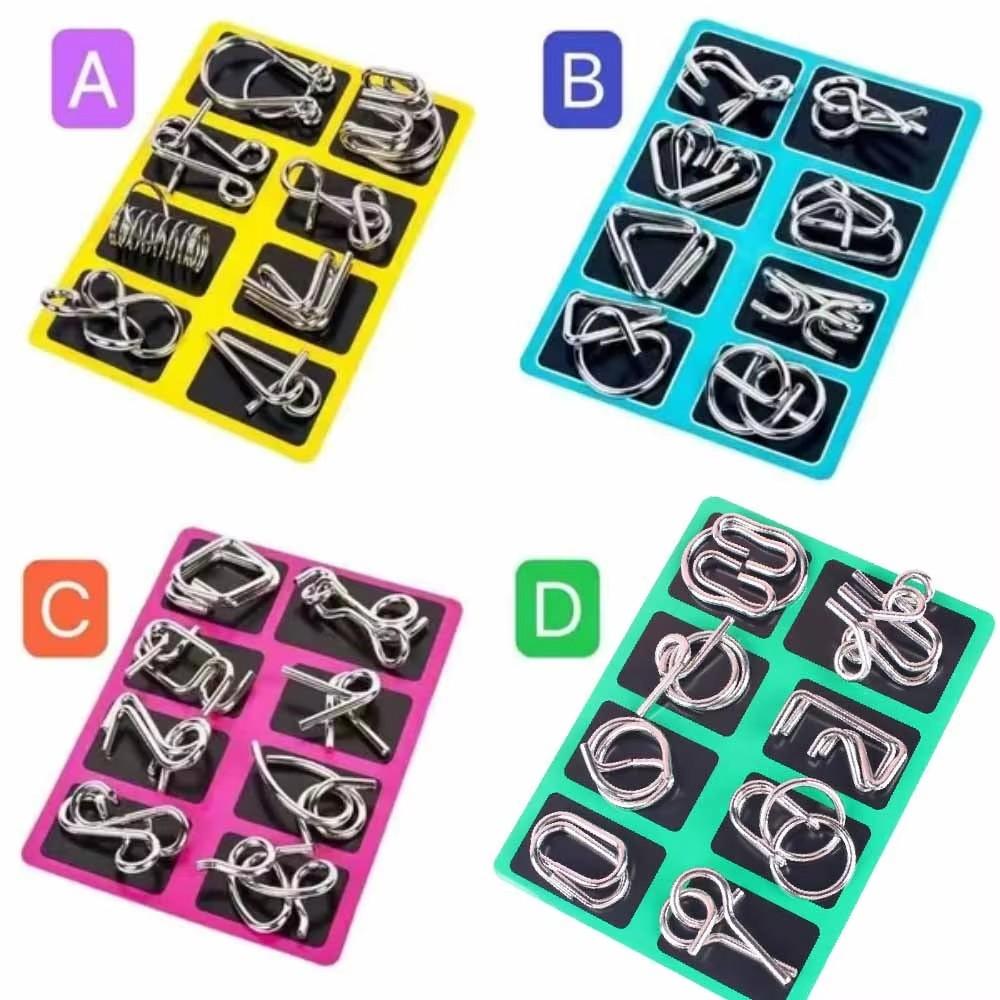 Intelligent Brain Teaser IQ Chinese Ring Puzzle Puzzle Metal Intelligent Brain Teaser IQ Puzzle Game Children Christmas Gifts