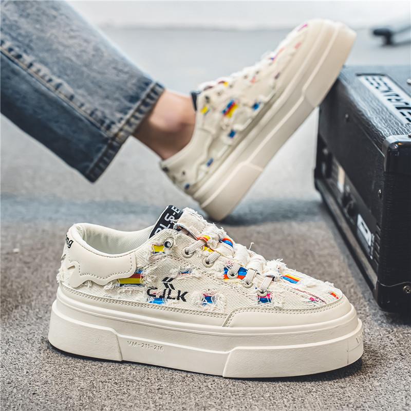 

Summer new outdoor versatile fashion casual men s shoes board shoes, white, grass green 44 чорний