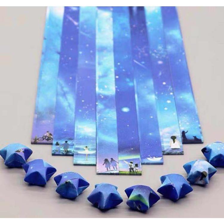 

136 Космическое небо Оригами Звезды Бумага Счастливая кавайная звезда 8 различных дизайнов Украшения Складная бумага для оригами Искусство Крафт