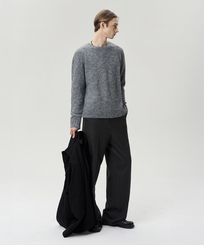 Liimaen Unisex Wool Blend Knit Top Dark Gray