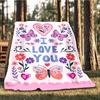 1pc Butterfly Love Flowers Heart Outdoor Flannel Blanket , Machine Washable Perfect Gift for Birthday , Holiday Travel Accessory , Durable Material