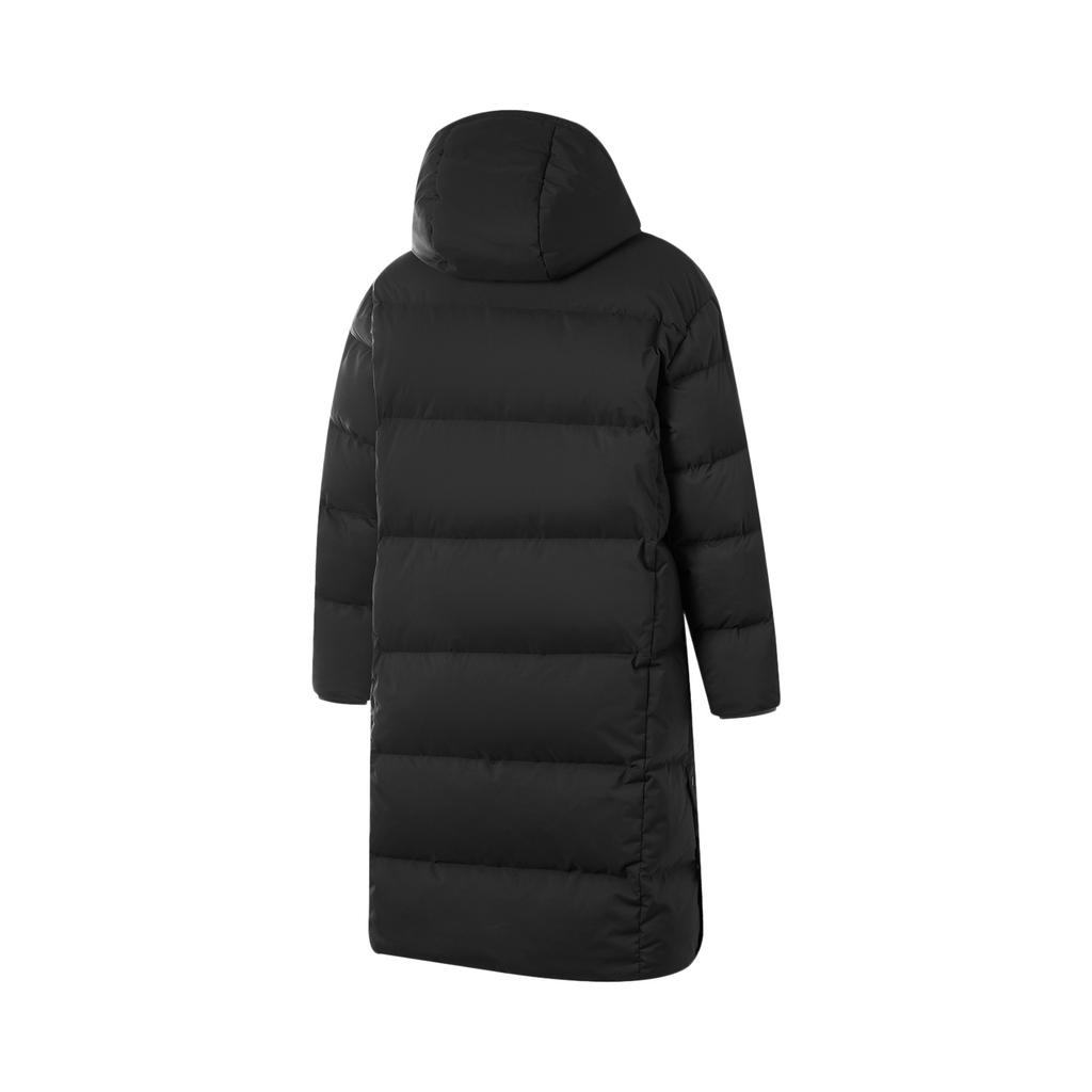 Li Ning Fitness Series Sports Casual Simple Loose Cold Resistant Warm Outdoor Long Down Jacket Women Outerwear Black AYMU110-2