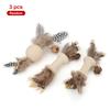 3pcs Random Cat Teaser toy Wood Feather Cat Toy Pet Supplies