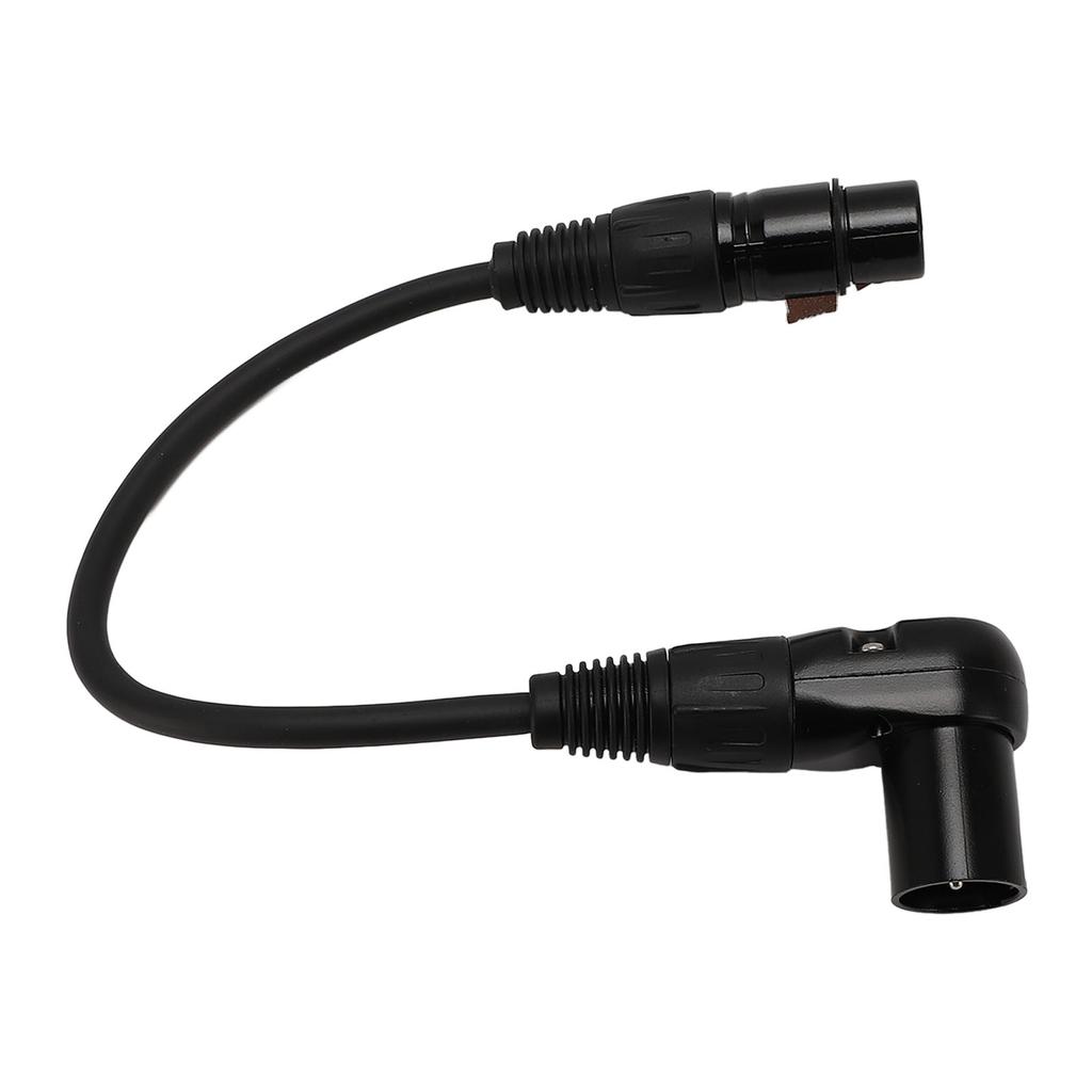 XLR Microphone Extension Cable Adapter 90 Degree XLR Male to Female 3 Pin Mic Cord for Speakers Stud