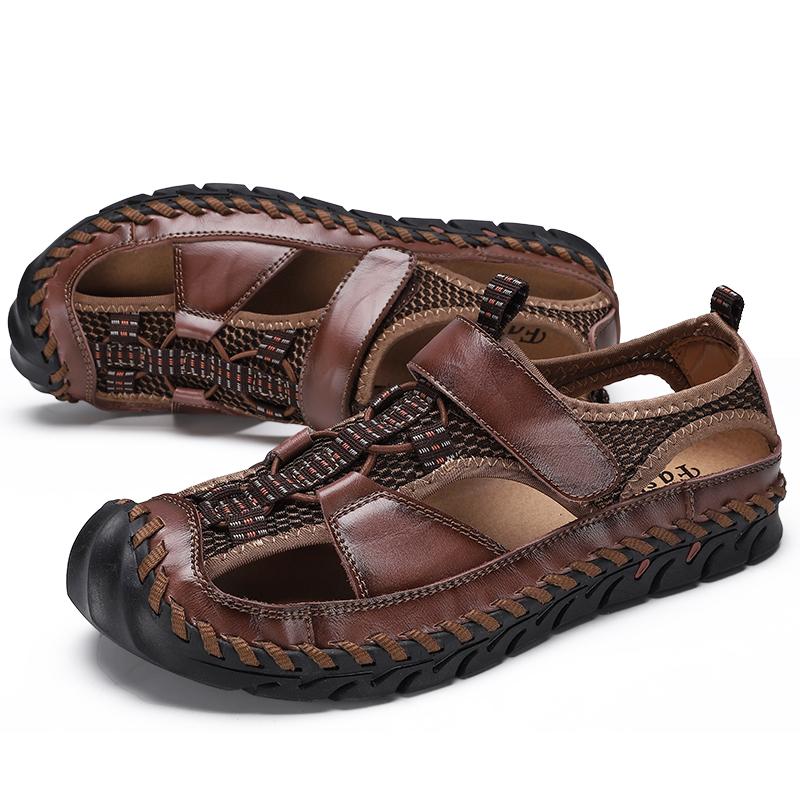 40-48 Handmade Men's Sandals Outdoor Sandals Leather Sandals Beach Shoes Hiking Outdoor Leather Sandals
