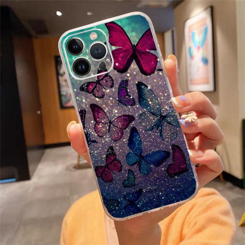 Phone Case For Iphone 17ProMax Air 16 15 14 13 Pro Max 15 16 Pro 15Plus Colorful Butterfly Flower