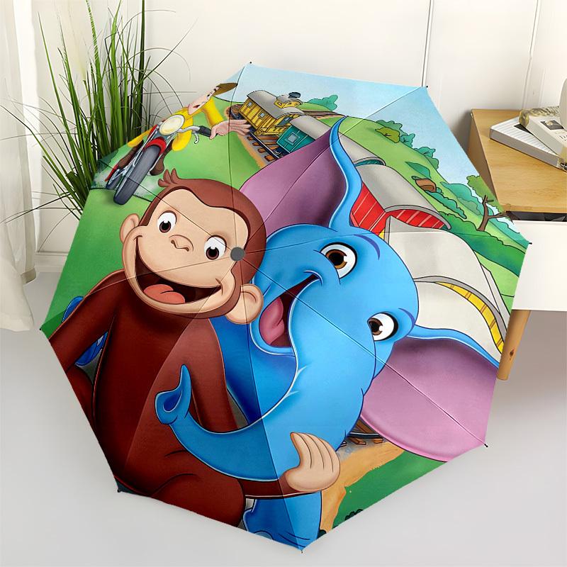 

Curious George Elephant Automatic Opening and Closing, 8 rib Structure Portable Umbrella, Suitable for Men and Women in All Seasons Perfect