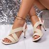 Fashion High Heels Women Sandals New Fashion Sexy Heeled Shoes Dress Woman Pumps 2025 Summer Party Slides Luxury Sandalias De Mujer