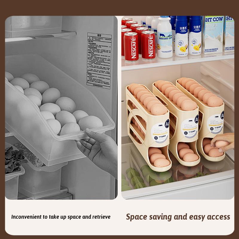 4 Schichten Automatischer Rollender Eierhalter Ständer Aufbewahrungsbox Behälter Kann 30 Eier Aufnehmen Hochwertiger Eierständer Küchen Kühlschrank Organizer