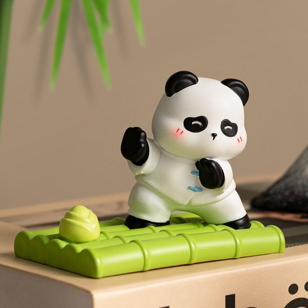 

Resin Panda Phone Holder Panda with Bamboo Cell Phone Bracket Mobile Phone Stand Desktop Decor