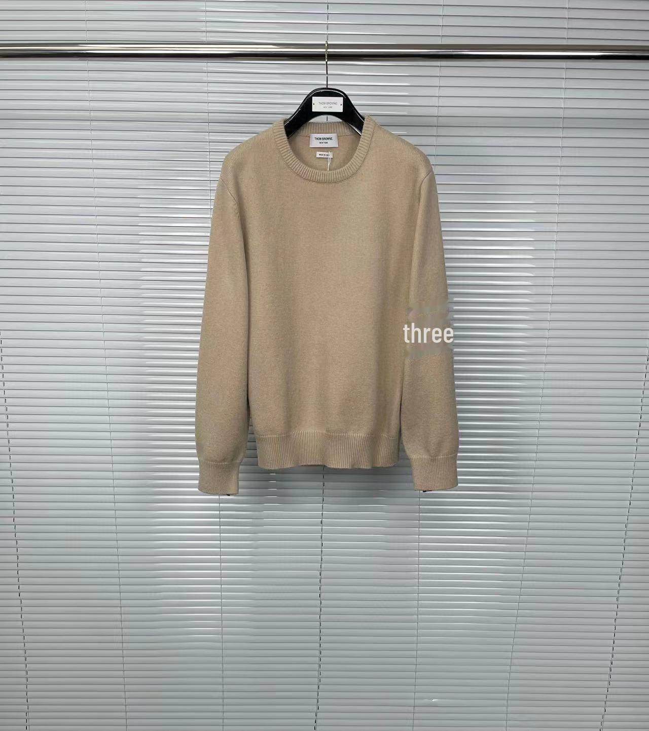 Унисекс TB Tom Wool Sweater - Новая коллекция осень/зима, плотный, теплый и удобный повседневный свитер с круглым вырезом L хаки
