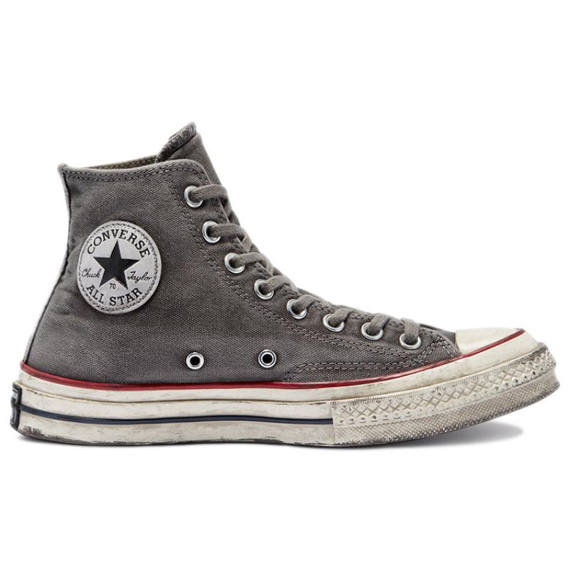 Converse Chuck Taylor All Star Smoked Canvas 1970s Comfortable & Versatile High Top Canvas Shoes Unisex Dirty Grey