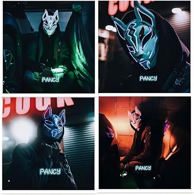 LED Fox Glowing Halloween Fox Dance Halloween Cosplay Costume Accessory for Cultural Costume School Masquerades [PANCY] Mask, Mask, Mask, Mask, Mask,