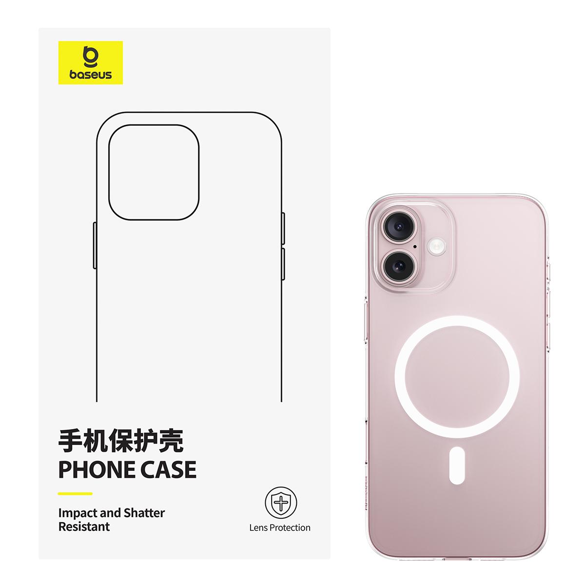 

Чехол Baseus Magnetic для iPhone 16 15 Pro Max, чехол с функцией беспроводной зарядки for iphone 16 plus