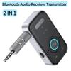 Bluetooth 5.3 Araç AUX Ses Adaptörü Alıcı Verici 3.5mm Jak AUX Kablosuz Ses Adaptörü Araba Kulaklıkları TV Hoparlörleri için