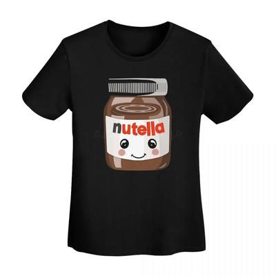 Koszulka Nutella Cutie Damska z Krótkim Rękawem Okrągły Dekolt Streetwear Bawełna Letnie Koszulki Streetwear
