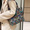 2025 Neue Mode Chinesischer Ethno-Stil Damen Schultertasche Hochwertige Canvas Tragetasche Damen Große Kapazität Einfach Bedruckt Vielseitige Clutch Handtaschen