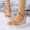Women Wedges Sandals Summer 2025 New Casual Shallow Shoes for Women High Heels Open Toe Platform Sexy Designer Sandals