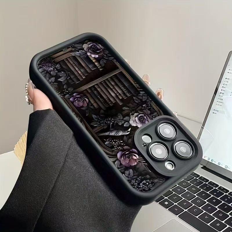 Retro Bücherregal Handyhülle für Apple iPhone 14/15 Pro, 16 Pro und 17 Pro Max