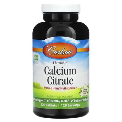 Chewable Calcium, Vanilla, 250 Mg, 120 Tablets