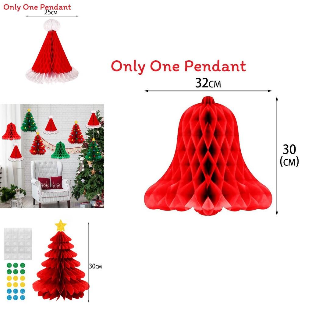 Christmas Party Decor 3d Honeycomb Hanging Decorations For Winter Holiday Celebrations