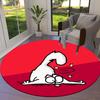 Simon'S Cat Cartoon Round Area Rug,Carpet Rug for Living Room Bedroom Sofa Playroom Decor,Non-slip Floor Mat Q0041