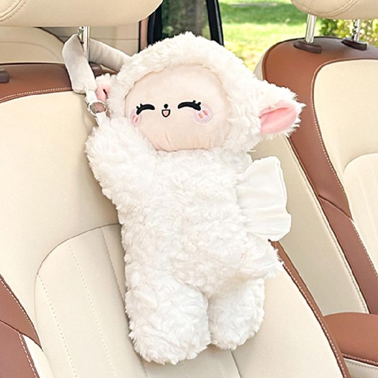 Car Tissue Holder Headrest Tissue Box Back Seat Tissue Dispenser Cute Animal Pattern Paper Case Cartoon Napkin Holder