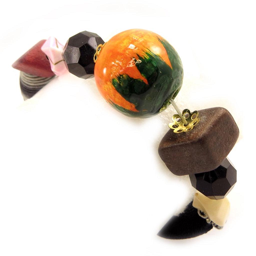 Les Trésors De Lily [D7767] - Tutti Frutti 'Papyrus' Designer Bracelet