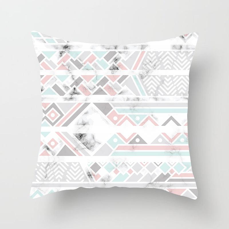 Ins Marble Geometric Print Square Pillow Cover Sofa Cushion Cover