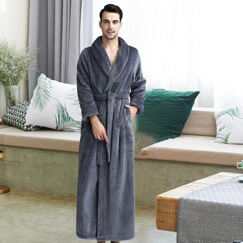 GETADME Men's Winter Thicken Flannel Plus Plush Warm Sleepwear 3XL Casual Comfortable High Quality Soft Sriped Pajama Sets Home Clothes