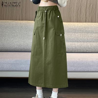 Γυναικείες casual ελαστικές στη μέση φαρδιά μακριές φούστες