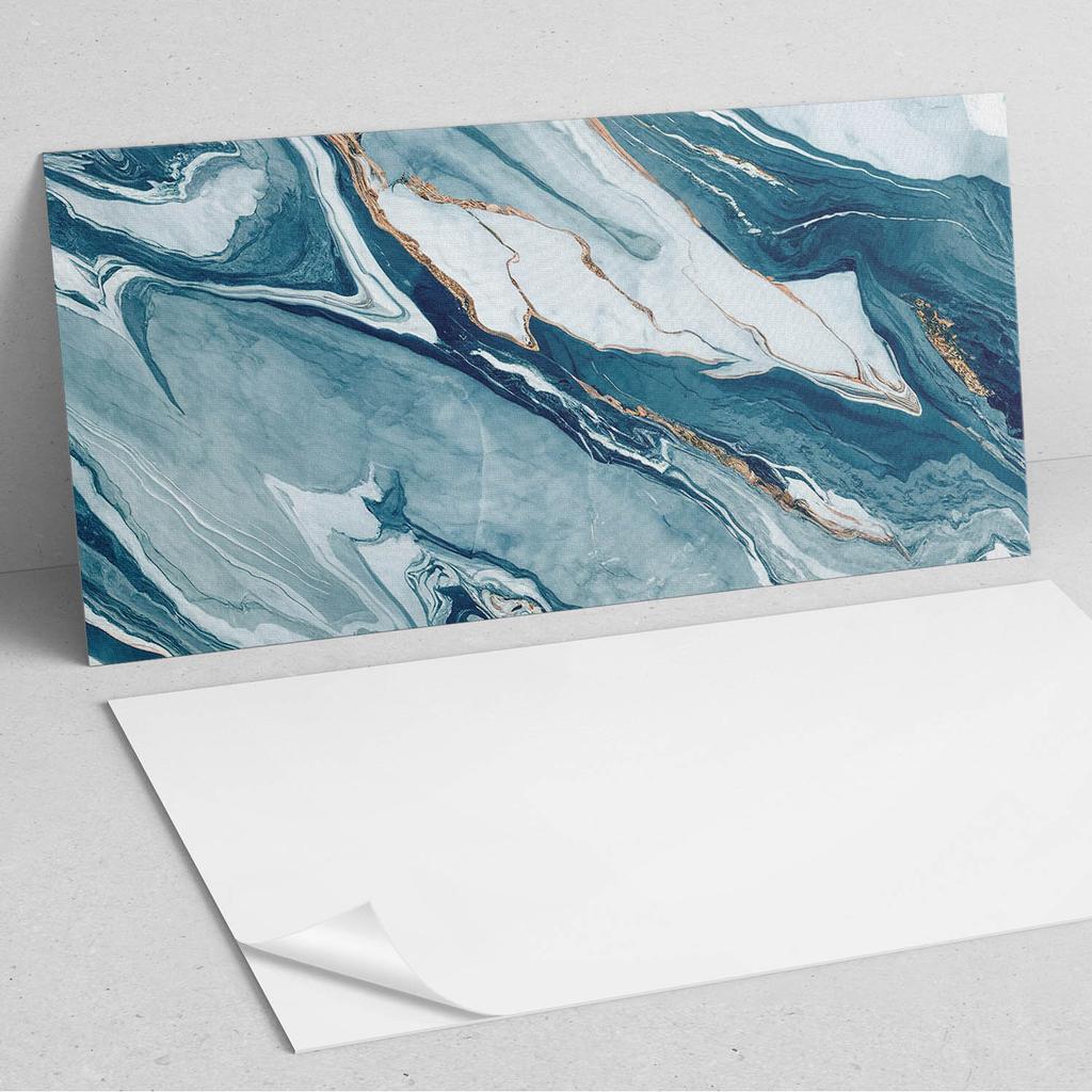Panel Pcv Z Motywem Łatwa Dekoracja Do Jadalni 100X50 Cm Abstrakcyjne Fale W Ruchu