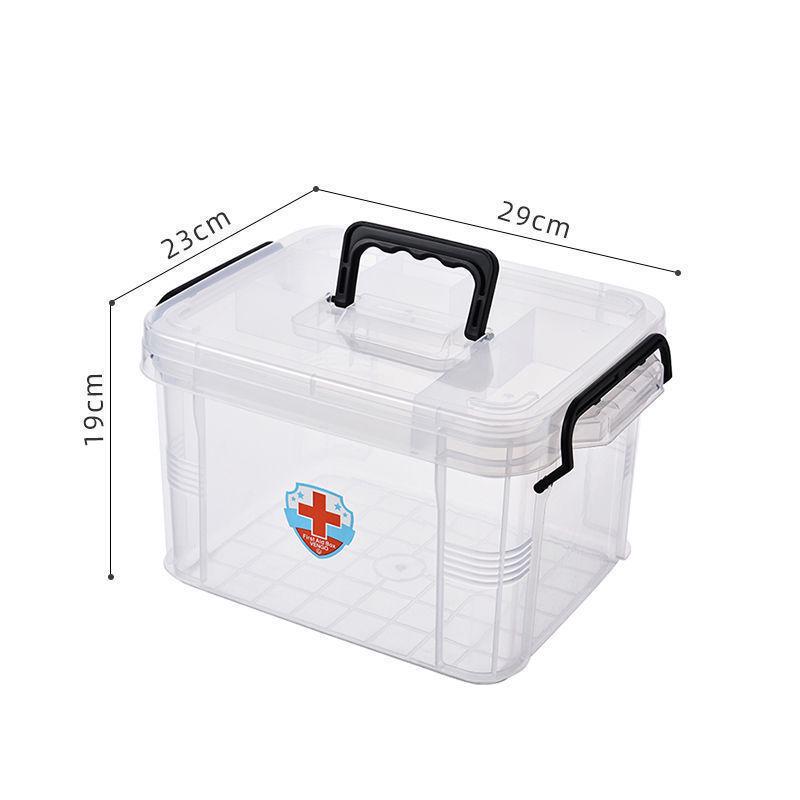 Large Multi-Layer Transparent Family Medicine Box and First Aid Kit