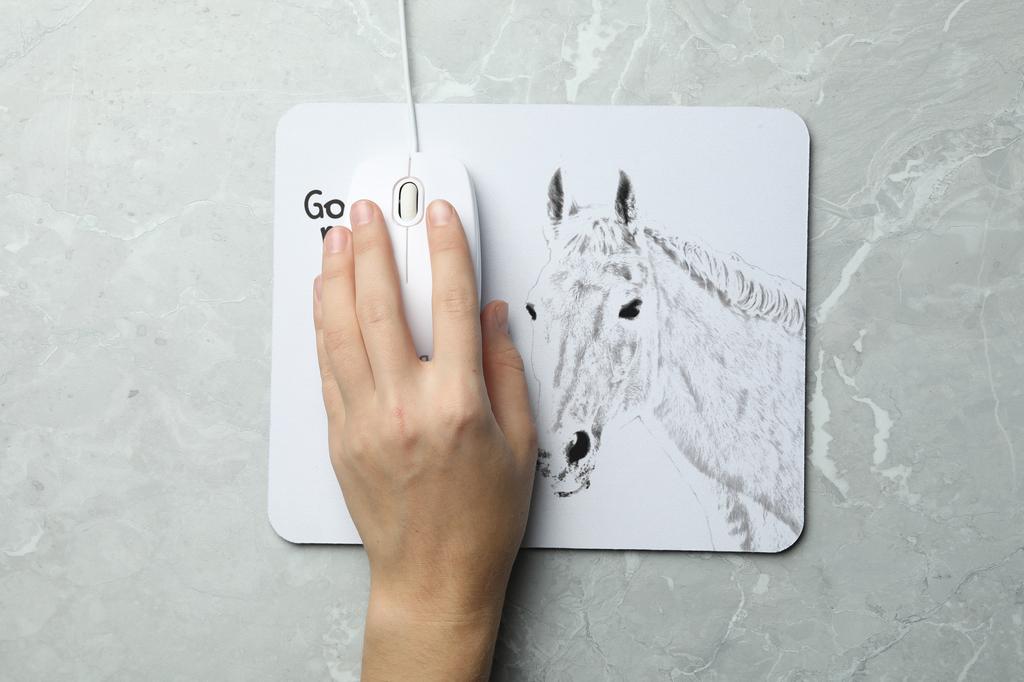 Orlov Trotter - Mouse Pad with Print, Personalized Pad with a Horse, Unique Gadget for an Office Worker from the Art-Dog Brand