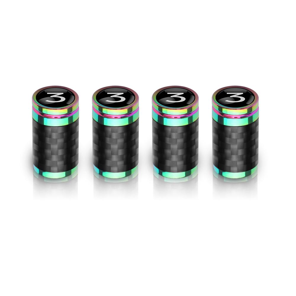1Set Aluminum Carbon Fiber Styling Anti-theft Auto Tire Valve Caps Wheel Tires Stem Airtight Covers For Tesla Model 3 Y X Z LOGO